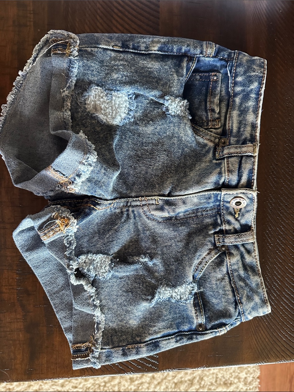 Lucky Brand Distressed Light Blue Denim Kids Shorts
